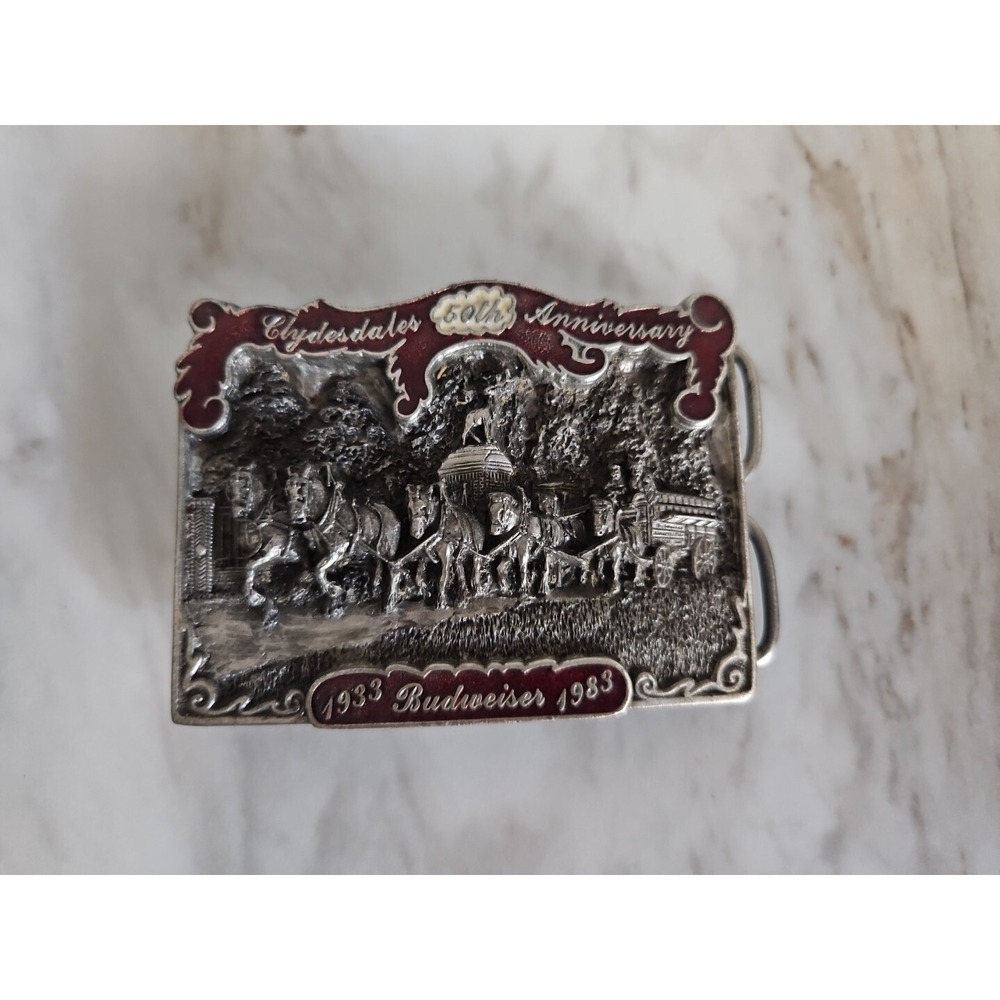 Beautiful 1933-1983 Original Unused Budwieser Belt Buckle From Iowa Specialty